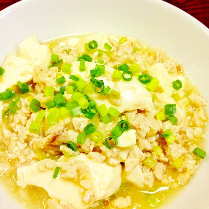 白いけど麻婆豆腐、鶏がらスープの素で簡単美味しい